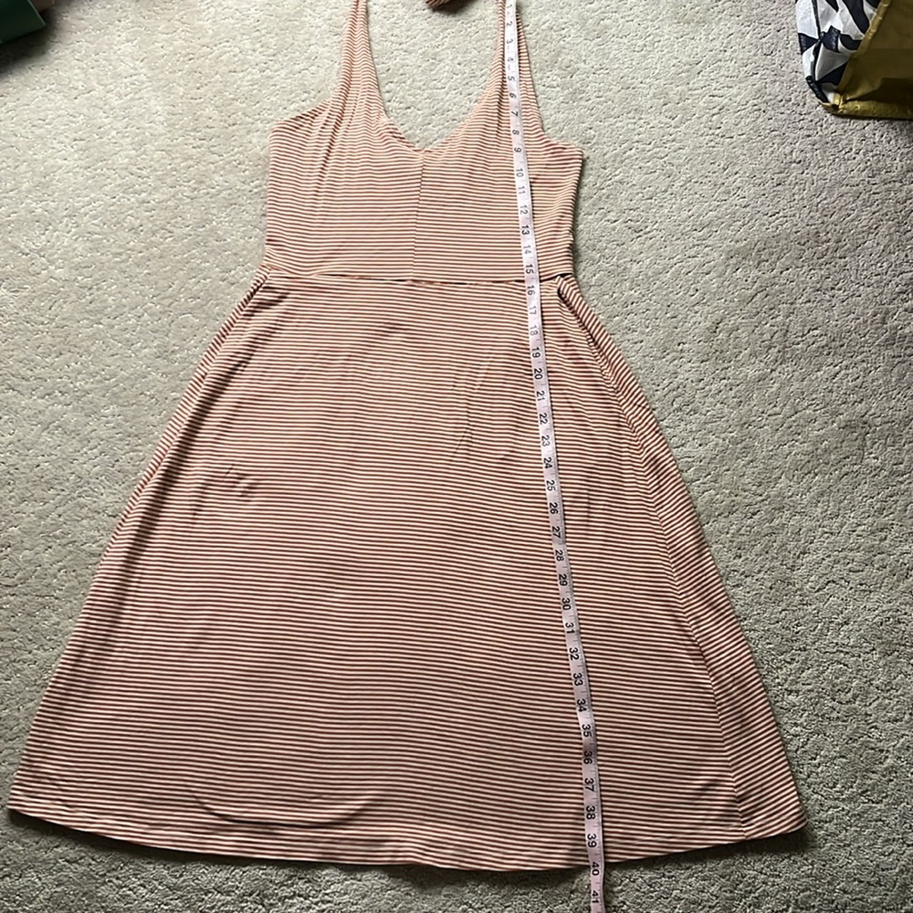 Pact Organic Cotton Shell Stripe Fit & Flare Halter Dress - S - Picture 9 of 12